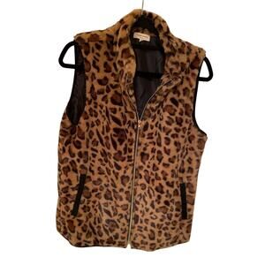Leopard Fleece Vest  Sweet Lovely by Jen Size L NWOT